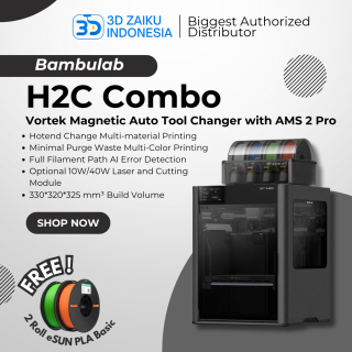 Bambulab H2C Combo Vortek Magnetic Auto Tool Changer with AMS 2 Pro Active Heated Chamber Servo Drive Motor
